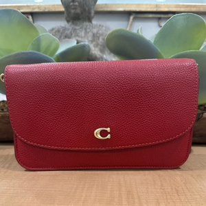 Coach Pebbled Leather Hayden Crossbody Bag - Red